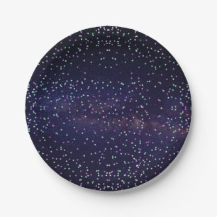 Beautiful galaxy,stars paper plate