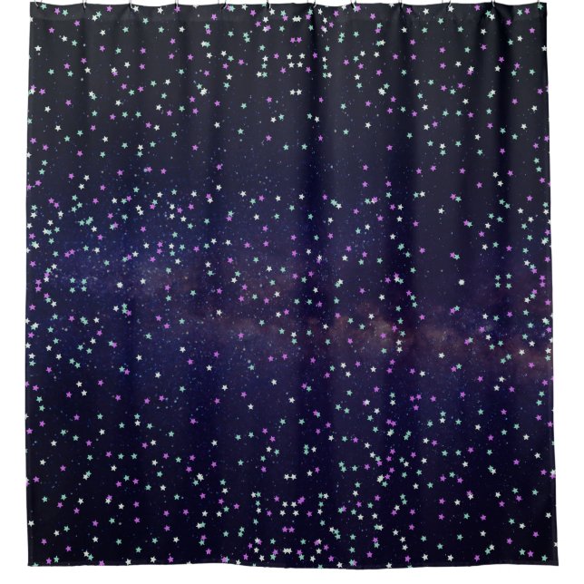 Beautiful galaxy,stars shower curtain (Front)