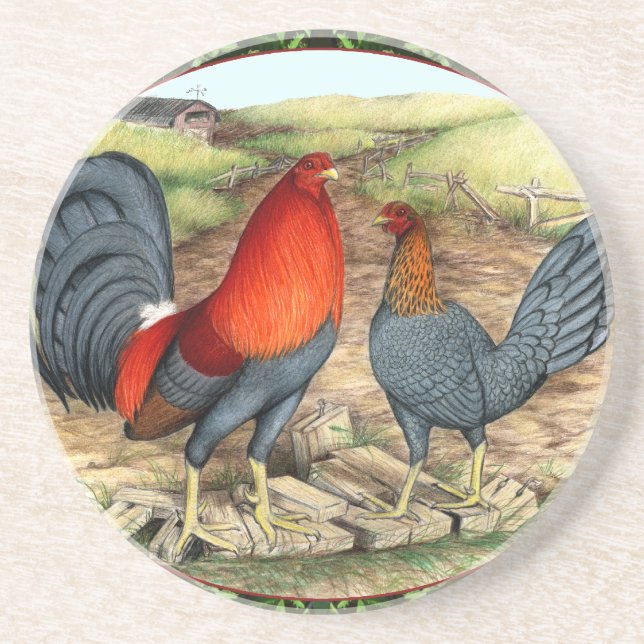 Beautiful Game Fowl Coaster (Front)
