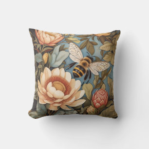 Beautiful Garden Bee With Protea Flowers Cushion