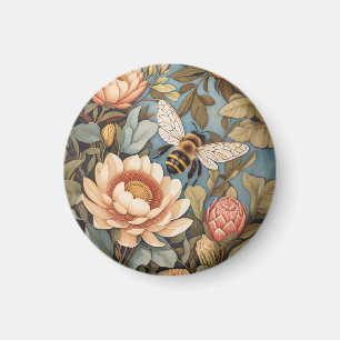 Beautiful Garden Bee With Protea Flowers Magnet