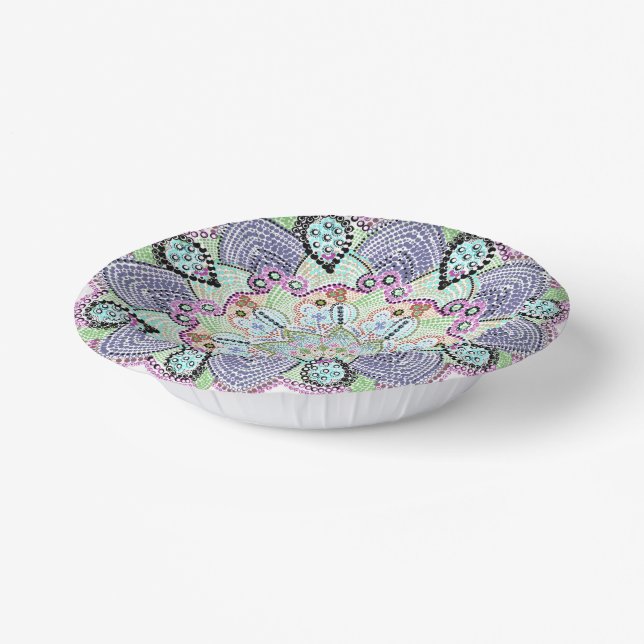 Beautiful Garden Doily Mandala Art Paper Plate (Angled)