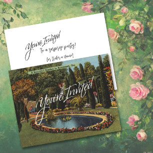 Beautiful Garden Savannah GA Art Postcard Party