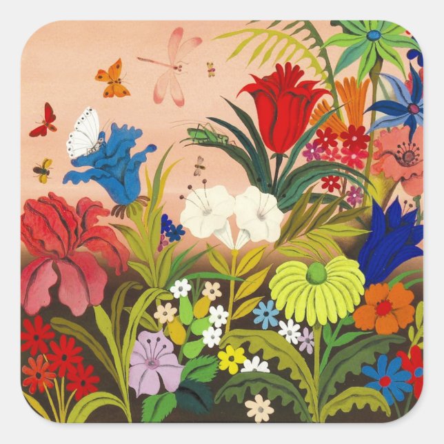 Beautiful Garden Square Sticker (Front)