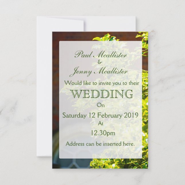 Beautiful Garden Trees Invitation (Front)