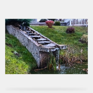 Beautiful Garden Waterfall – Wild Nature Romania Acrylic Sign