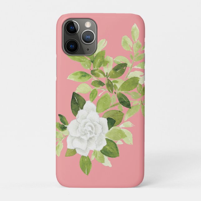 Beautiful gardenia watercolor floral Case-Mate iPhone case (Back)