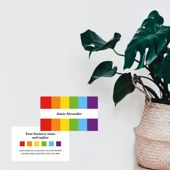 Beautiful Gay Rainbow Minimal LGBT Business Card (Creator Uploaded)