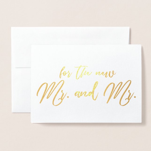 Beautiful Gay Wedding Congratulations Calligraphy Foil Card (Front With Envelope)