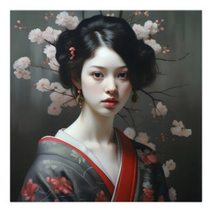 Beautiful Geisha Flowers Photo Print