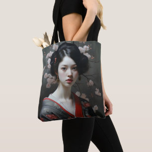 Beautiful Geisha Flowers Tote Bag