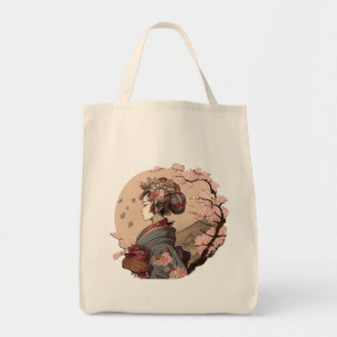 Beautiful Geisha Geiko Geigi Cherry Blossom Sakura Tote Bag