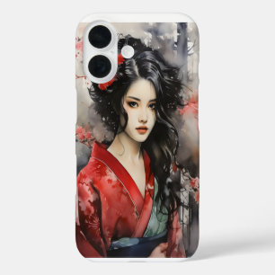 Beautiful Geisha Ink Painting iPhone 16 Case