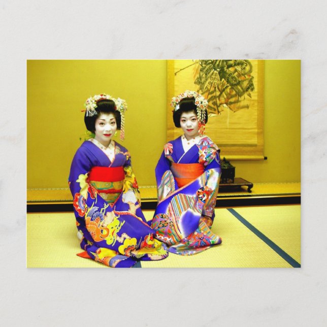 Beautiful Geishas/Greetings from Japan Postcard (Front)