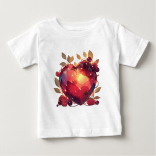 Beautiful Gem Heart – Romantic Berry Heart design Baby T-Shirt