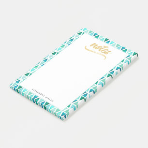 Beautiful Gemstone Border Gold Faux Foil Name Post-it Notes