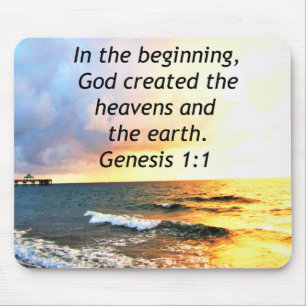 BEAUTIFUL GENESIS 1:1 BIBLE QUOTE DESIGN MOUSE MAT