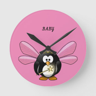 BEAUTIFUL GENTLE PINK WALL CLOCK WITH A PICTURE OF