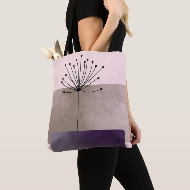 Beautiful Geometric Abstract Purple Mauve Design Tote Bag (Close Up)