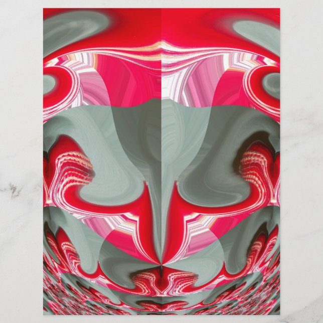 Beautiful Geometric Red Ash Grey Motif Art Design (Front)