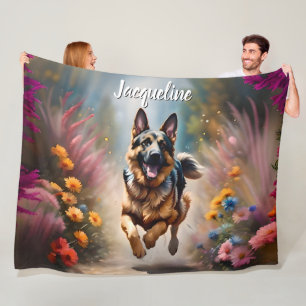 Beautiful German Shepherd Dog Fleece Blanket