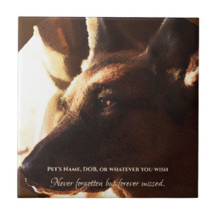 Beautiful German Shepherd Memorial Ceramic Tile