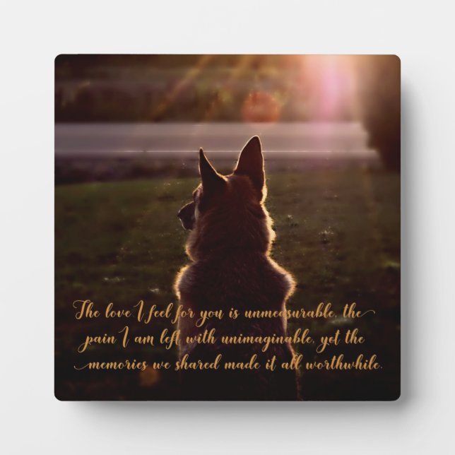 Beautiful German Shepherd Pet Memorial Plaque (Front)