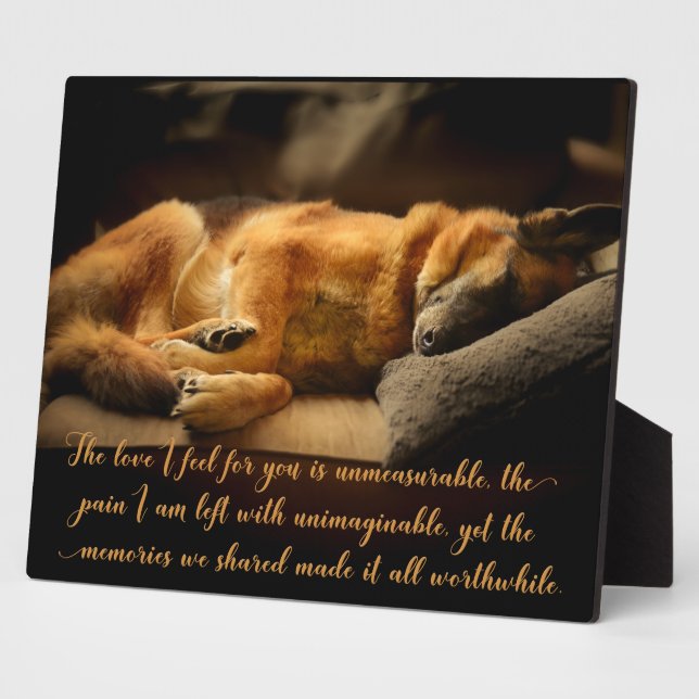 Beautiful German Shepherd Pet Memorial Plaque (Side)