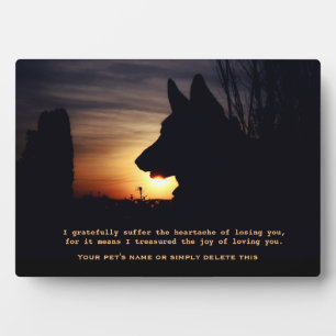 Beautiful German Shepherd Pet Memorial Plaque
