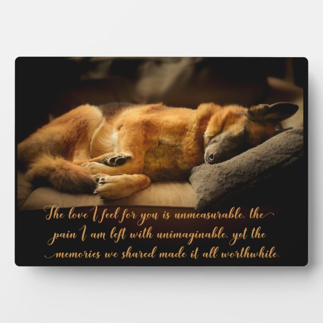 Beautiful German Shepherd Pet Memorial Plaque (Front)