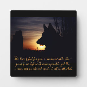 Beautiful German Shepherd Pet Memorial Plaque