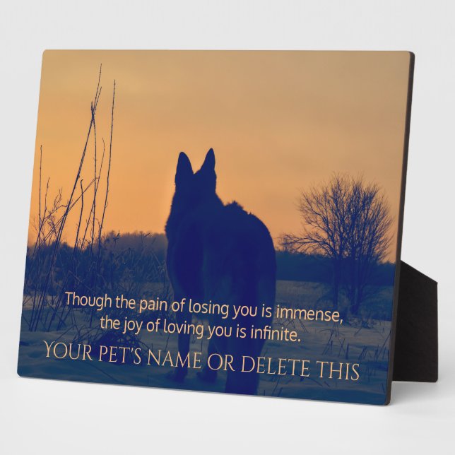 Beautiful German Shepherd Pet Memorial Plaque (Side)