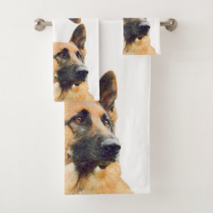 Beautiful German Shepherd Photo Bath Towel Set