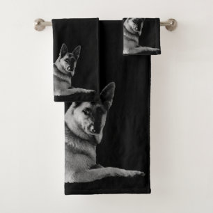 Beautiful German Shepherd Photo Bath Towel Set