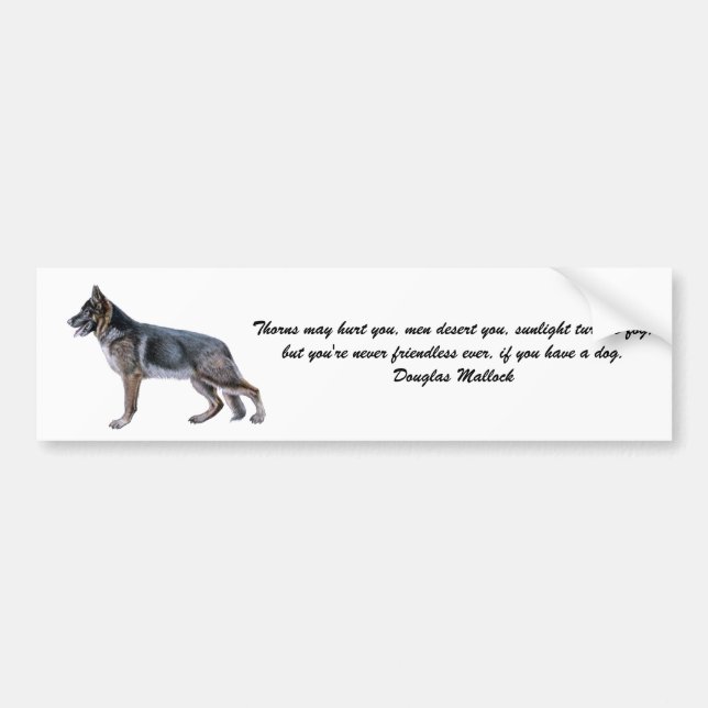 Beautiful German Shepherd Sticker with Poem (Front)