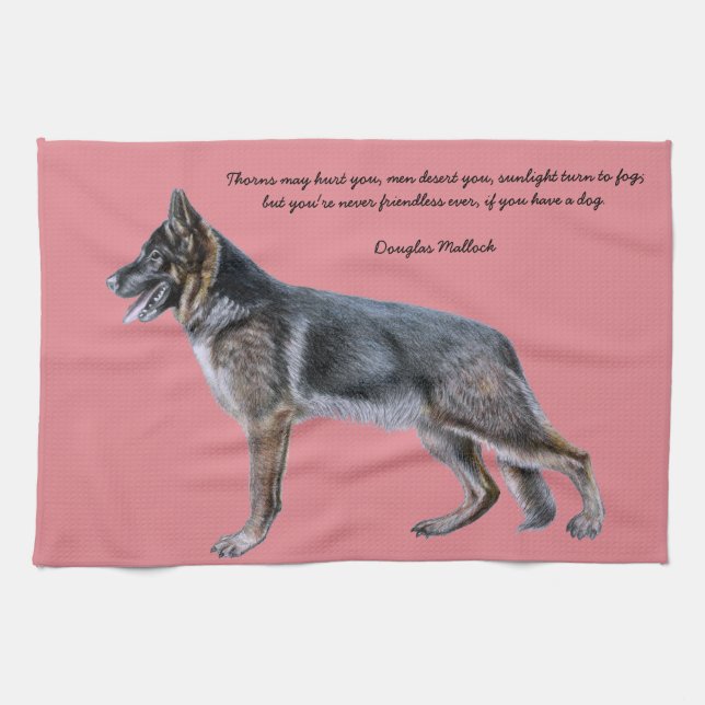 Beautiful German Shepherd towel with Poem (Horizontal)