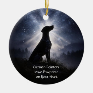 Beautiful German Shorthair Pointer Starry Sky Ceramic Tree Decoration