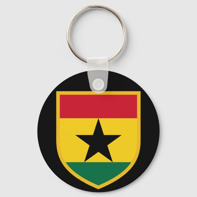 Beautiful Ghana Flag Key Ring (Front)