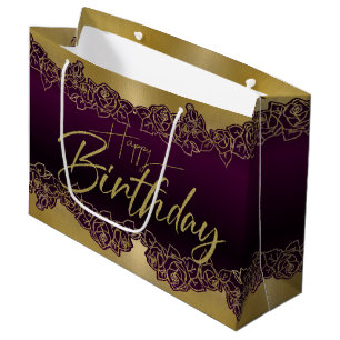 Beautiful gift bag with roses for compliance