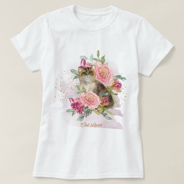 Beautiful Gift For A Cat Lover T-Shirt (Design Front)