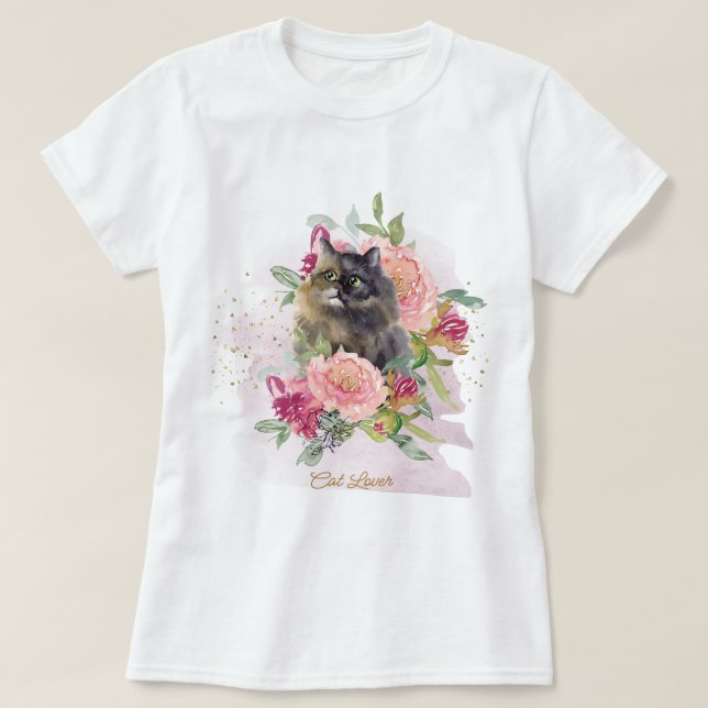 Beautiful Gift For Her Persian Cat Mum T-Shirt (Design Front)