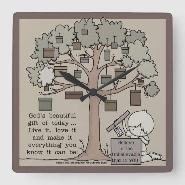 Beautiful Gift Square Wall Clock (Front)