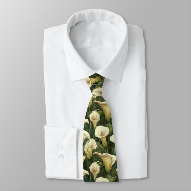 Beautiful Gifts For Husband Calla Lilies Flower Tie (Tied)