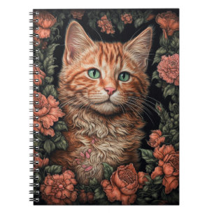 Beautiful Ginger Kitten and Flowers Notebook