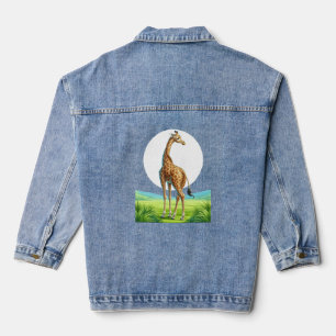 beautiful giraffe denim jacket
