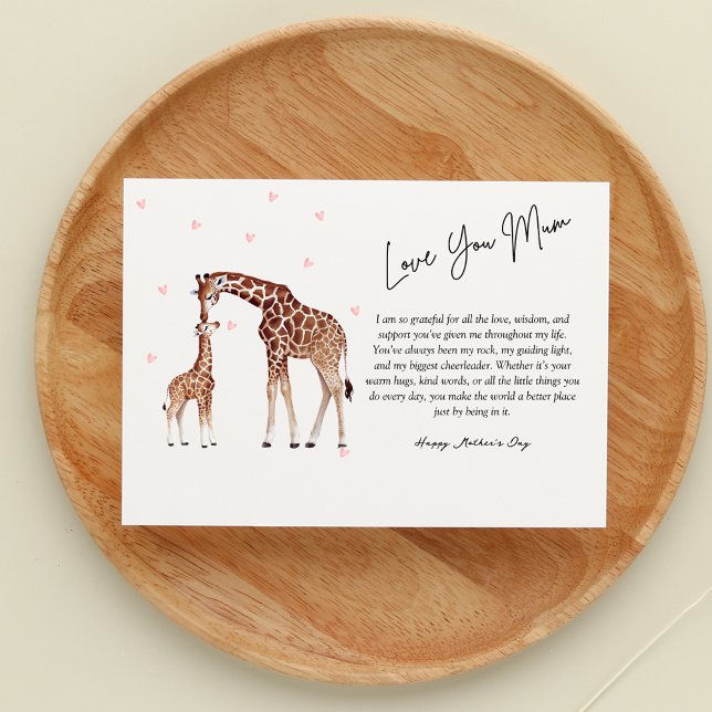 Beautiful giraffe Mother’s Day card (Creator Uploaded)