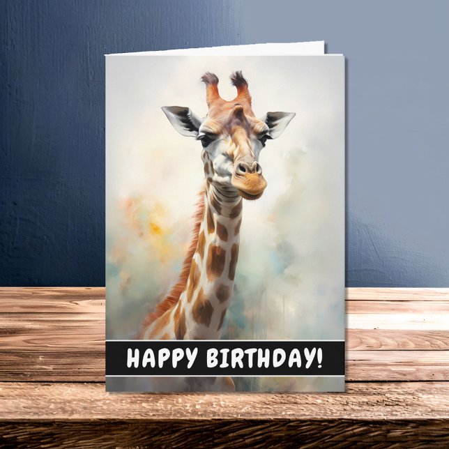 Beautiful Giraffe Portrait Birthday Card (Creator Uploaded)