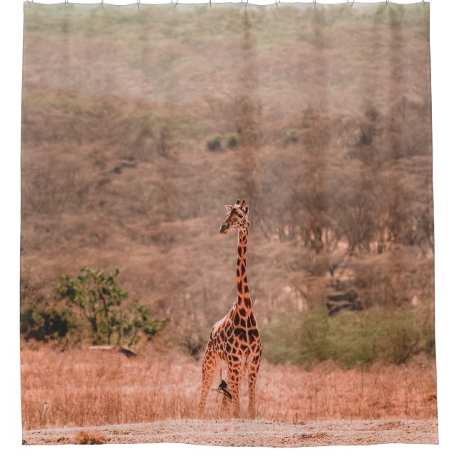BEAUTIFUL GIRAFFE SHOWER CURTAIN (Front)