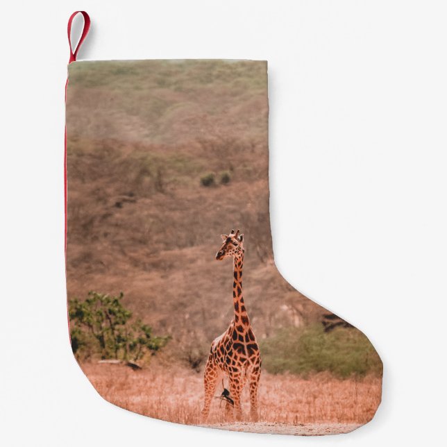 BEAUTIFUL GIRAFFE SMALL CHRISTMAS STOCKING (Front)