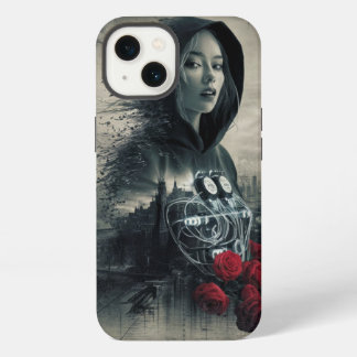 Beautiful girl design with black Hoodi iPhone 13 Case